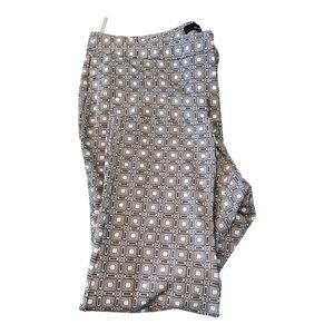 Amanda & Chelsea Black and White Geometric Print Capri Ankle Pants EUC 18W